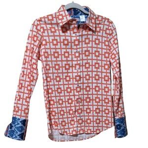 Geometric Patterned Button Down Shirt